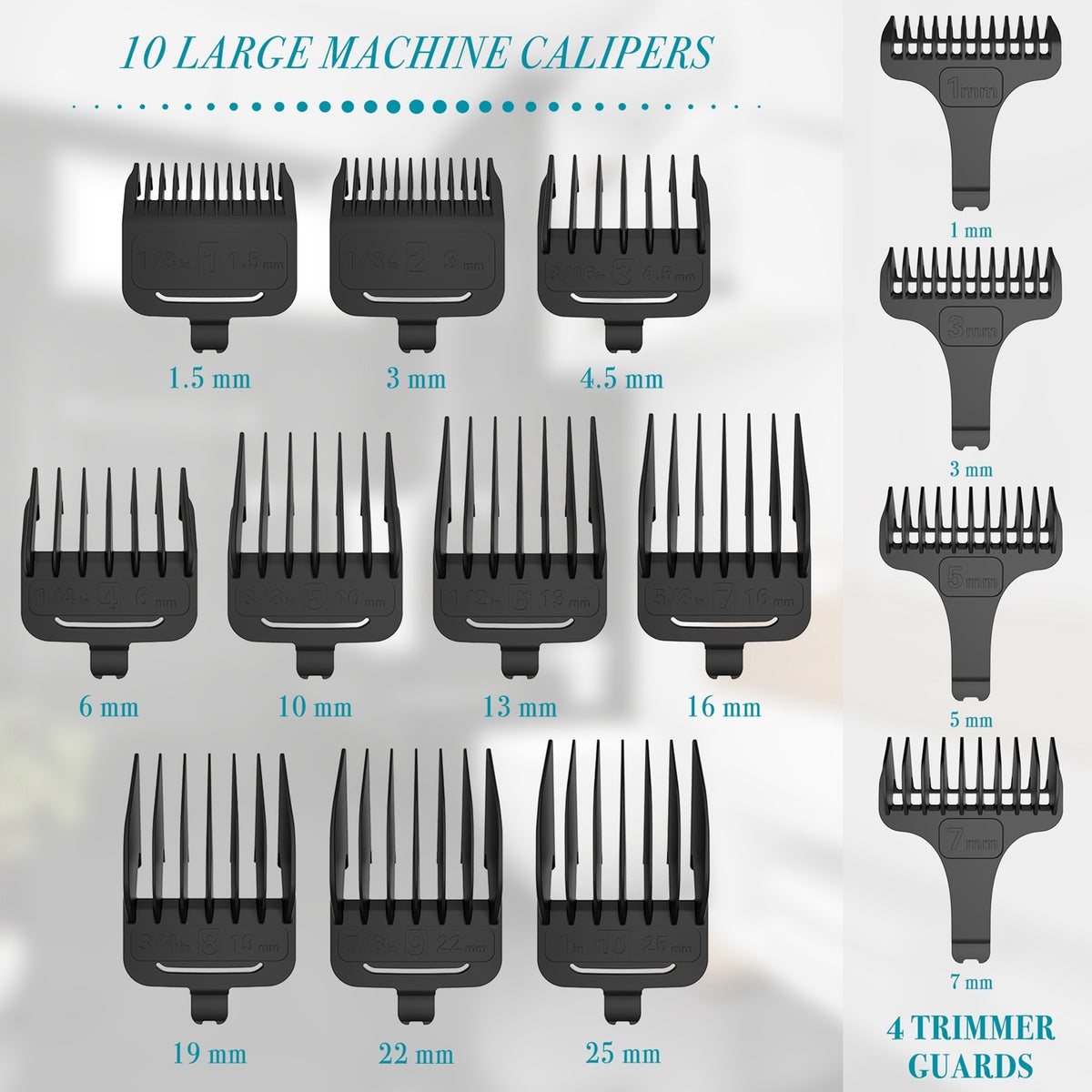 Professional 2-Piece Men's Hair Clippers Kit, Electric Cordless Hair Trimmer Set for Salon & Household