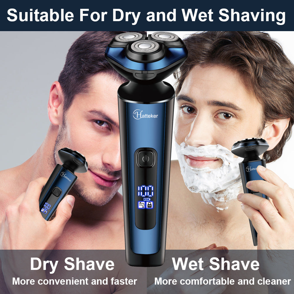 3 in 1 Men Electric Grooming Kit, Rechargeable Electric Shaver, Nose Hair Trimmer Portable Beard Shaving for Daily Male Grooming