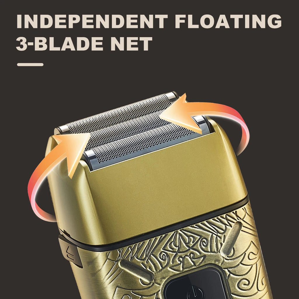 3-Blade Men's Rotary Shaver USB Rechargeable Wet Dry Electric Razor