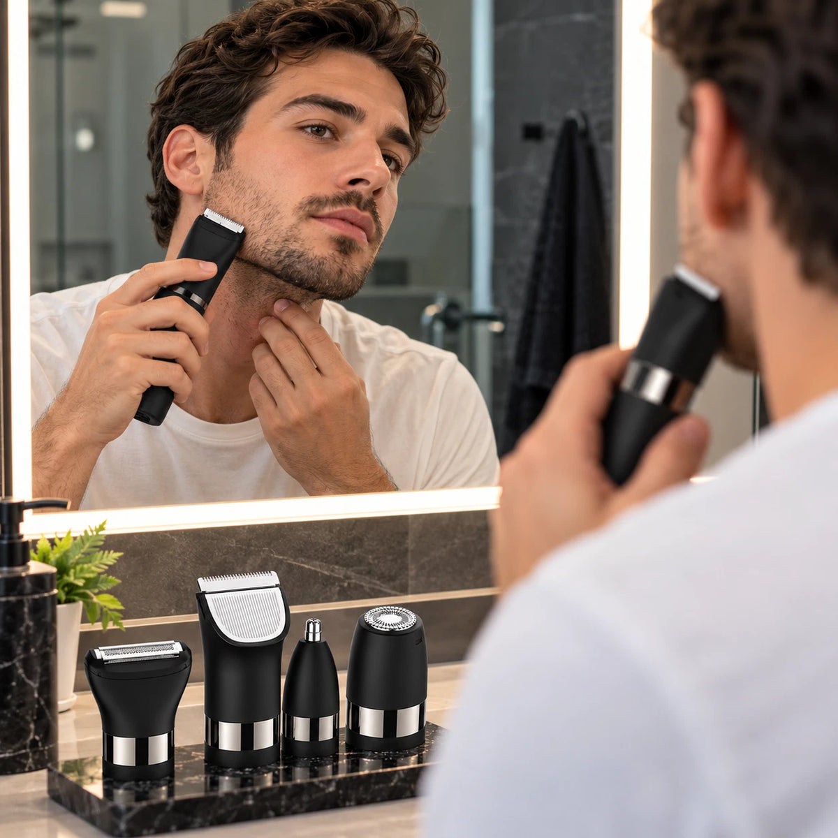 4-in-1 Electric Trimmer Shaver Set for Men Hair Beard Nose Body Grooming Kit