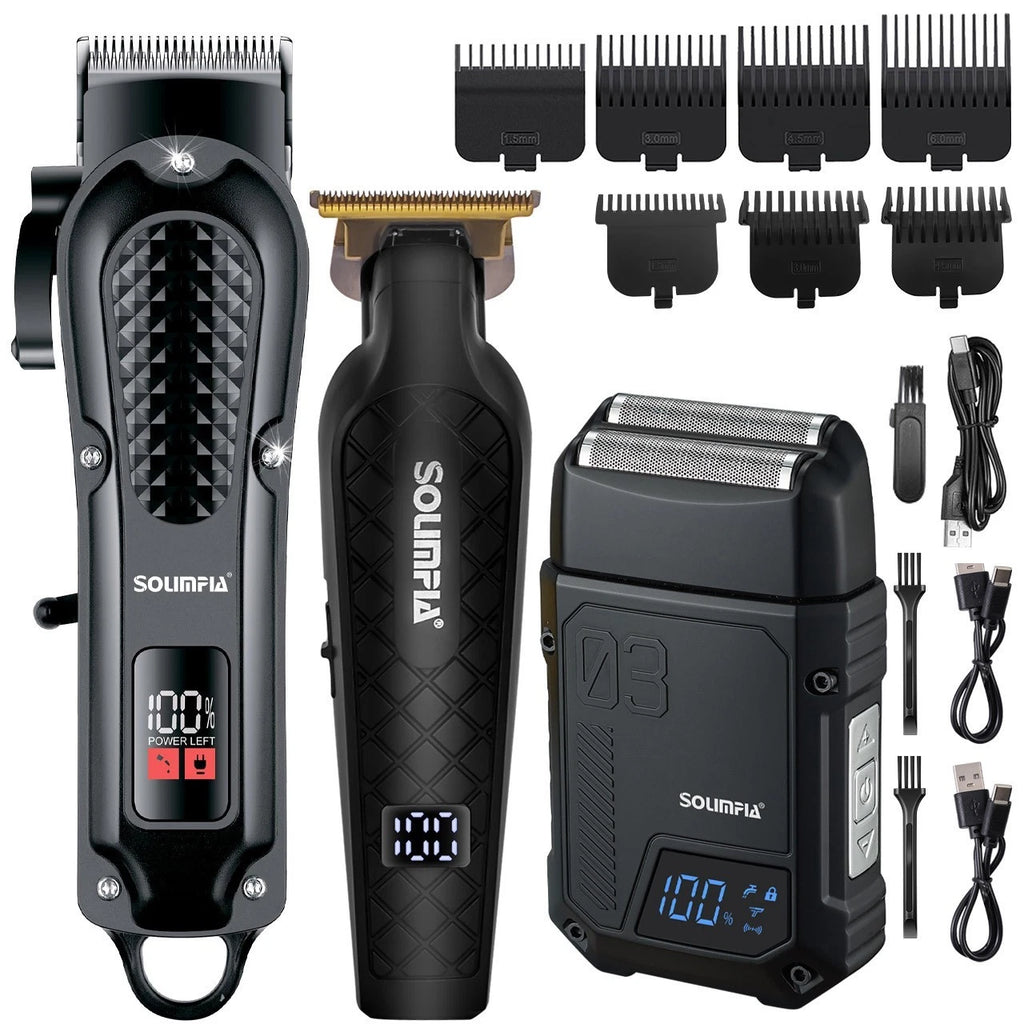 3 in 1 Professional Hair Clippers Electric Shaver Set Cordless Barber Trimmer
