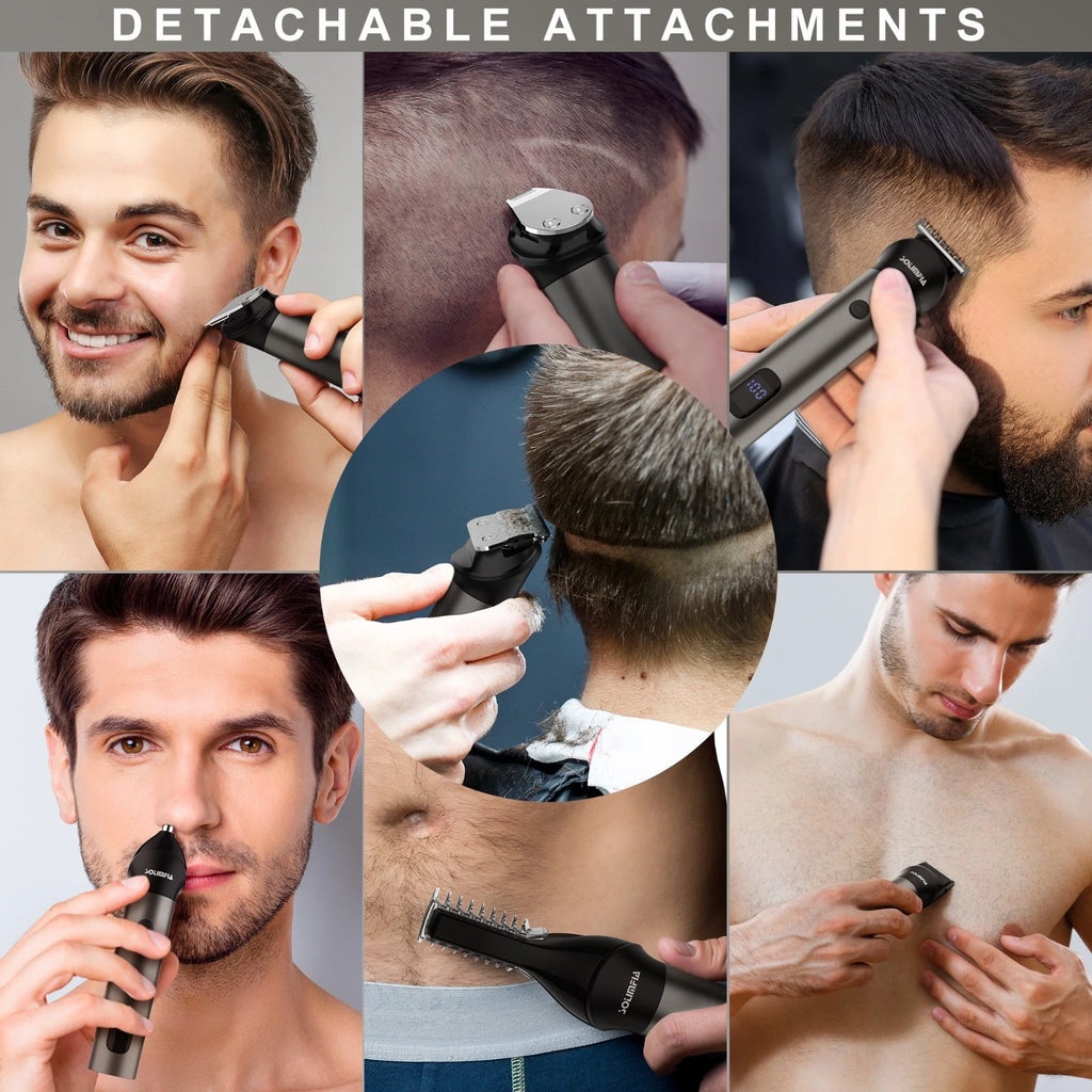 SOLIMPIA 7-in-1 Hair Clippers Men Beard Trimmer Barber Shaver Nose Body Grooming
