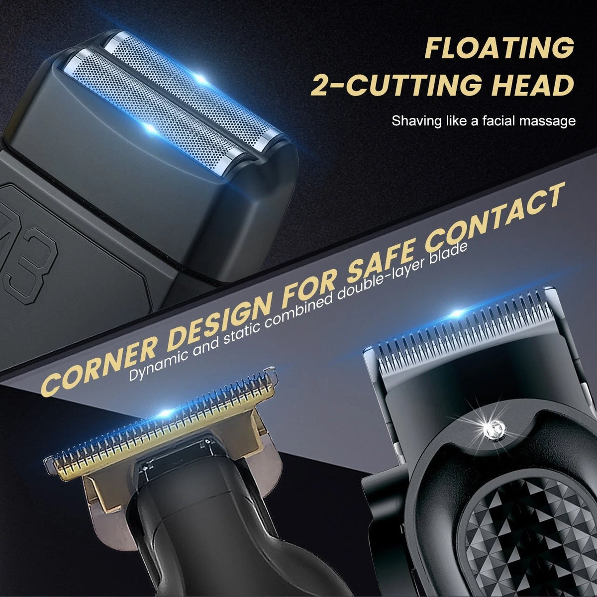 3 in 1 Professional Hair Clippers Electric Shaver Set Cordless Barber Trimmer