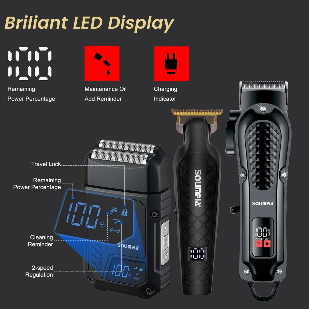 3 in 1 Professional Hair Clippers Electric Shaver Set Cordless Barber Trimmer
