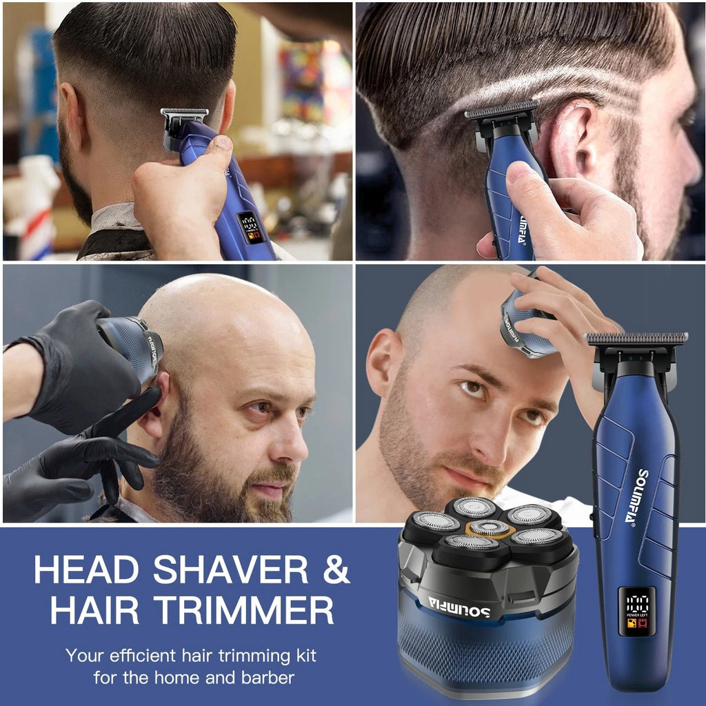 2-in-1 Men's Grooming Kit Cordless Hair Clippers Shaver Beard Trimmer Set