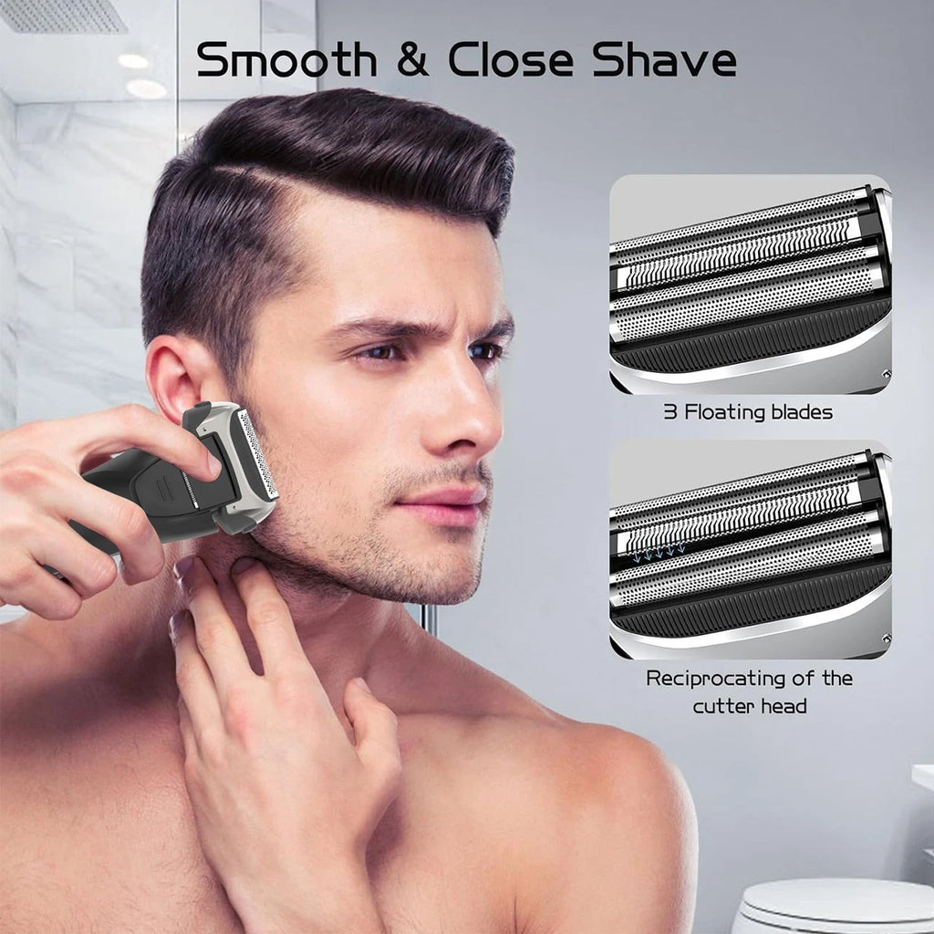 Men's Electric Shaver Cordless USB Rechargeable Razor LED Display