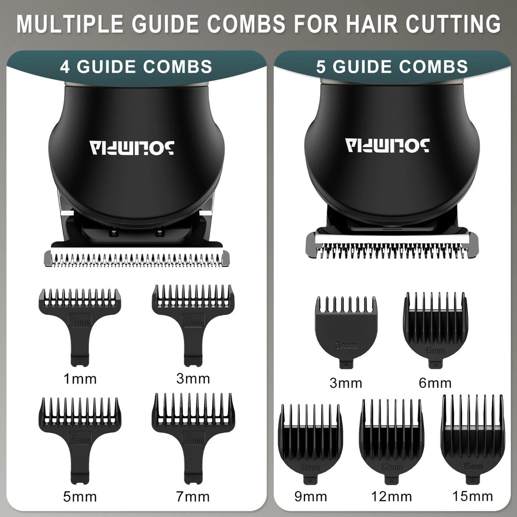 SOLIMPIA 7-in-1 Hair Clippers Men Beard Trimmer Barber Shaver Nose Body Grooming