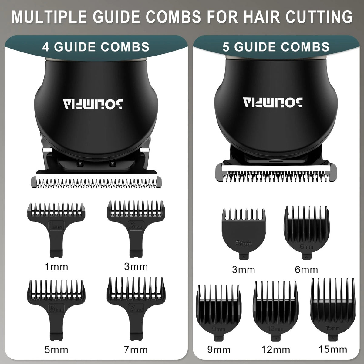 SOLIMPIA 7-in-1 Hair Clippers Men Beard Trimmer Barber Shaver Nose Body Grooming