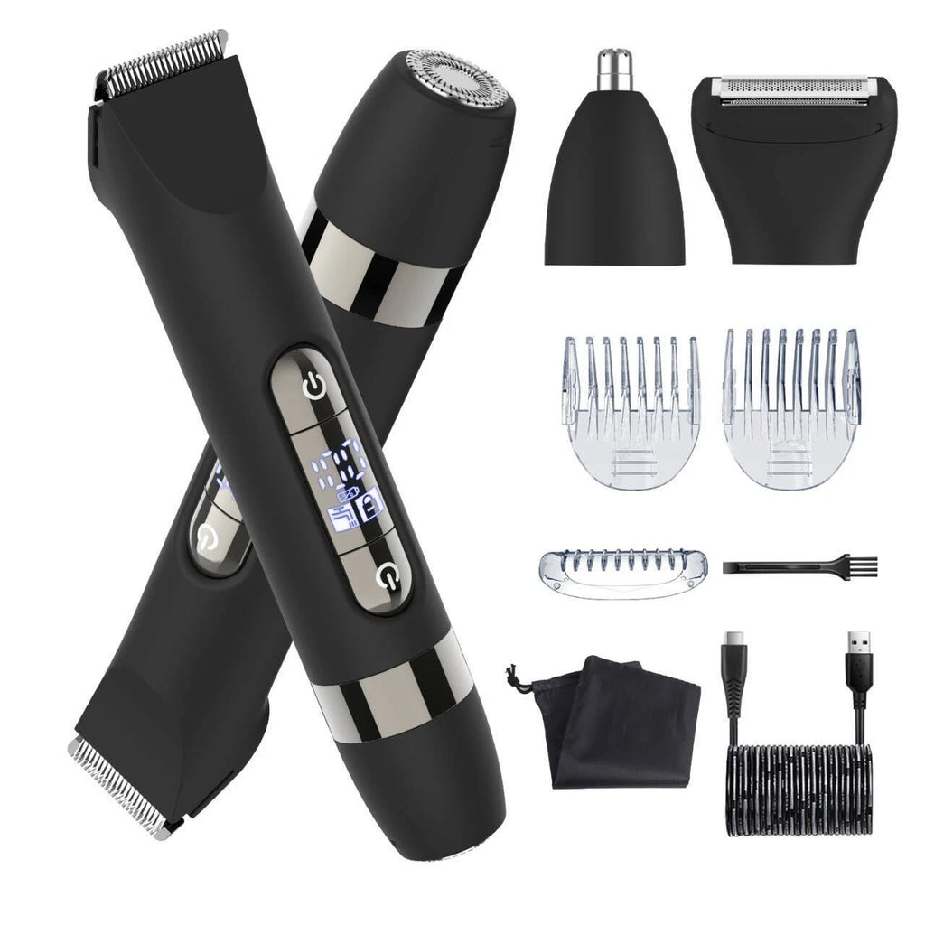 4-in-1 Electric Trimmer Shaver Set for Men Hair Beard Nose Body Grooming Kit