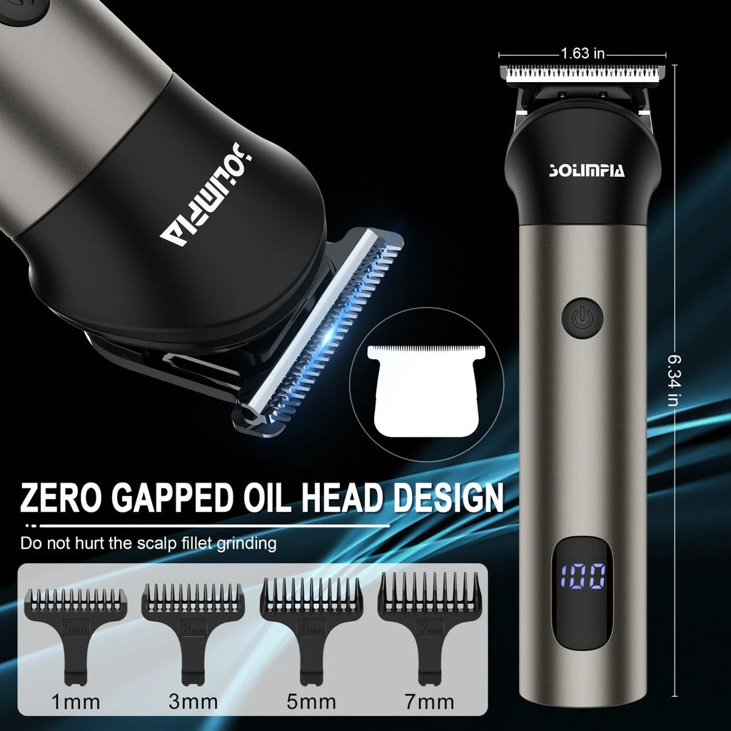 SOLIMPIA 7-in-1 Hair Clippers Men Beard Trimmer Barber Shaver Nose Body Grooming