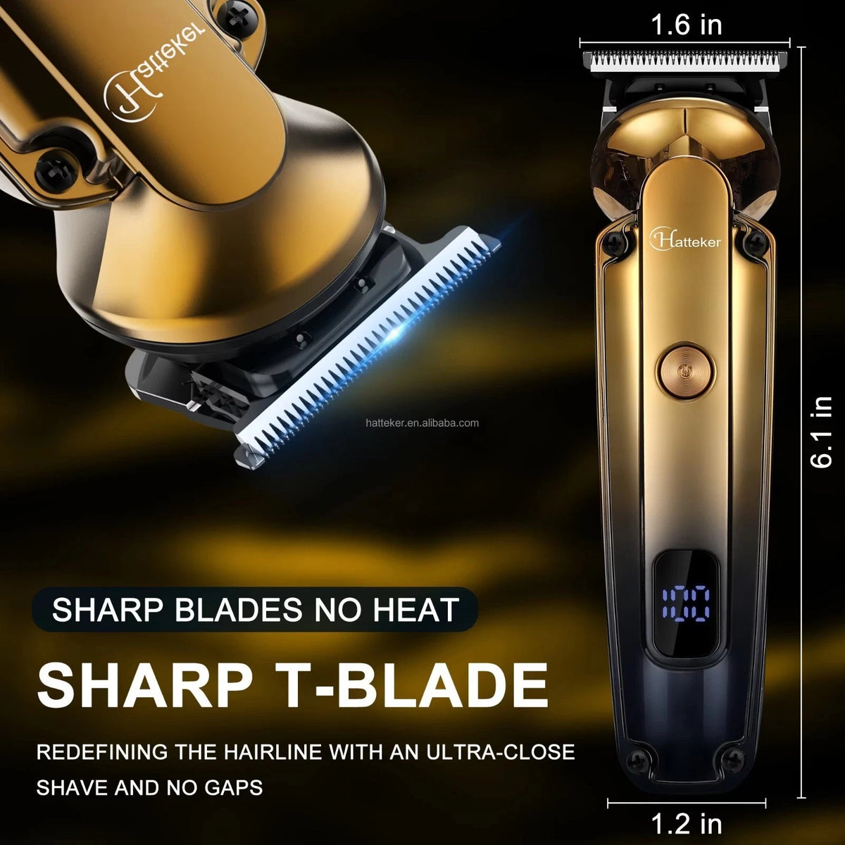 6-in-1 Cordless Hair Clippers for Men Trimmer Kit with Guide Combs & LCD Display
